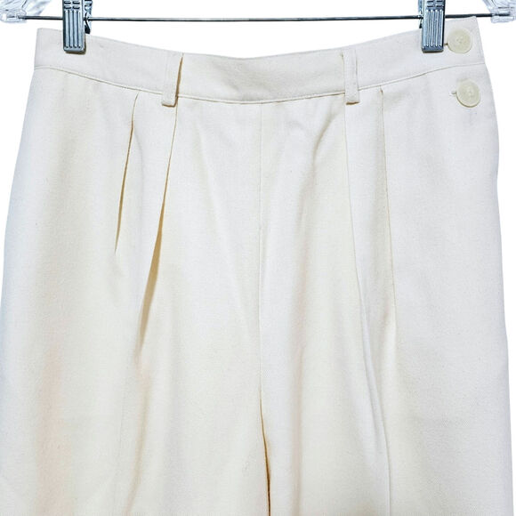 Jones New York 100% Pure Wool Pants Ivory Pleated Professional Neutral Size 10P - Picture 3 of 7